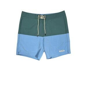 Fair Harbor Board Shorts Mens 36 Blue Colorblock Linerless 8" Beach Lake Swim